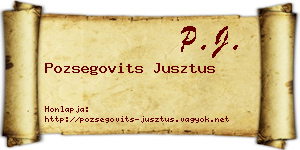 Pozsegovits Jusztus névjegykártya